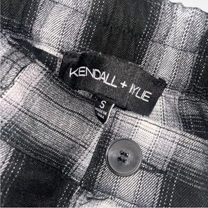 Kendall + Kylie Black and White Wide-Leg Trousers